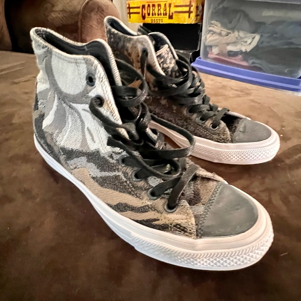 Converse Camouflage High-Top Sneakers - Black, Gray, White